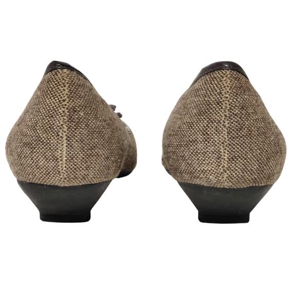 Anne Klein Bow Flats Embellished Slip On Ballet Shoes Woven Brown Womens 8.5M - Picture 4 of 6